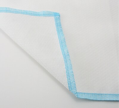 Reusable Paperless Towels - Eco-Friendly Birdseye Cotton - Virtually Lint-Free and Durable - Aqua Blue Stitching - image2